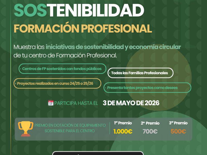 Cartel Concurso Nacional Sostenibilidad en FP